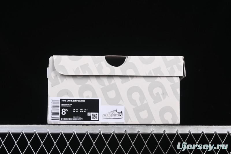 Nike SB Dunk Low The North Face x CDG Triple Collaboration Black Letter Grey Swoosh Anniversary Custom Low-Top Casual Skate Shoes - DM6868-029