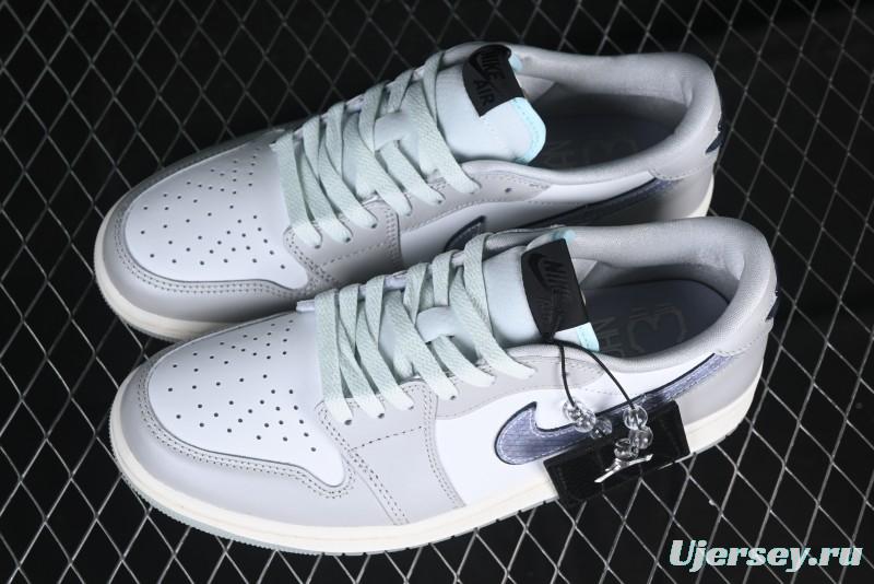 Nike Air Jordan 1 Low OG CNY AJ1 Snake Year Limited Silver Snake Low-Top Retro Basketball Shoes - HF3144-100