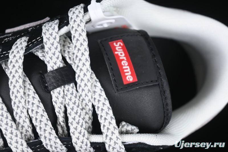 Nike SB Dunk Low Supreme Collaboration Black Grey Swoosh Anniversary Custom Low-Top Casual Skate Shoes - XS1086-011