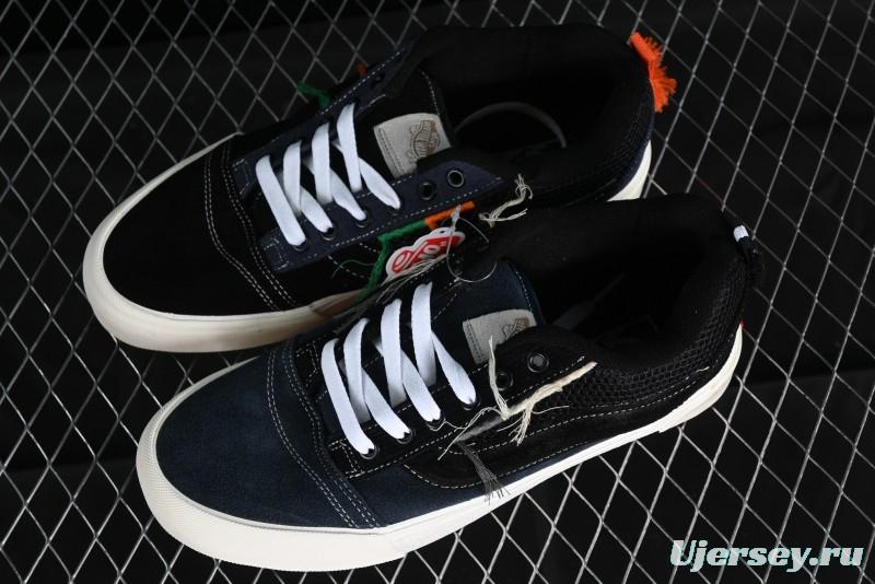 Vans Knu Skool Dragon Whisker Black Blue Slip-Resistant Cushioned Casual Low-Top Sneakers - VN0AUAK335