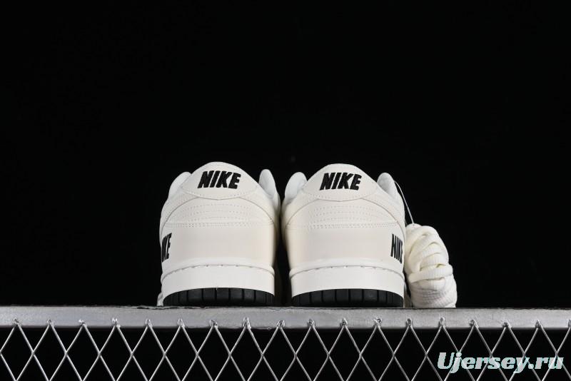 Nike SB Dunk Low Collaboration Three Swooshes Beige Black Color Low Top Casual Skateboarding Shoes - NK5639-321