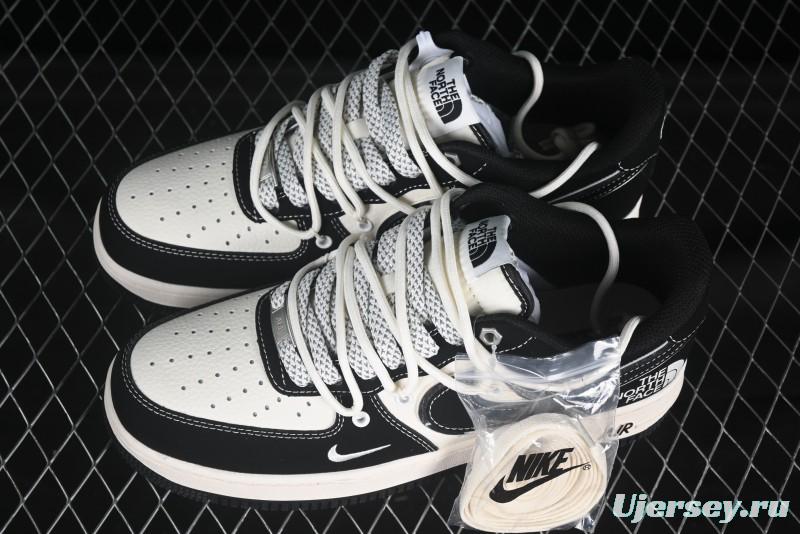 Nike Air Force 1 '07 Low The North Face Collaboration Suede Black Drawstring Casual Sneakers - SJ1198-101
