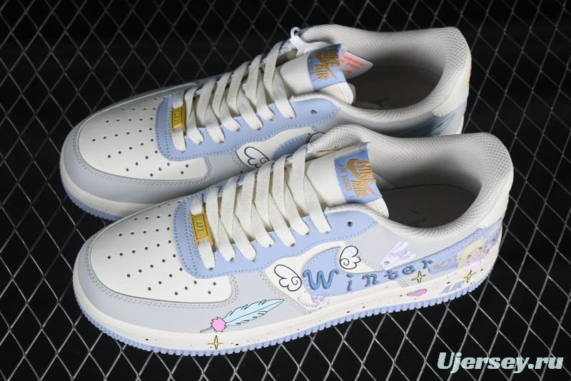 Nike Air Force 1'07 Low "Cherub" Anime Hand-Painted Doodle Low-Top Casual Sneakers - DB3301-711