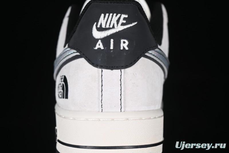 Nike Air Force 1'07 Low The North Face Collaboration - Grey Black Reflective Swoosh Casual Sneakers - DM6688-007