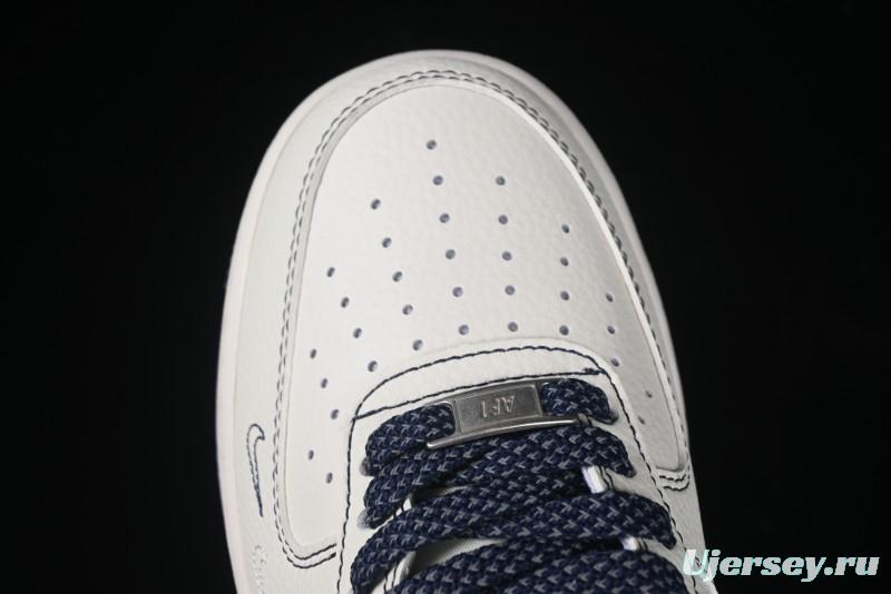 Nike Air Force 1 '07 Low Stussy Collaboration Grey Swoosh Casual Sneakers - HH7518-063