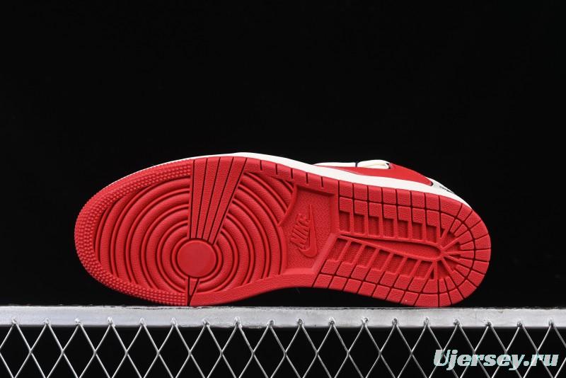 Nike Travis Scott x Fragment Design x Air Jordan 1 Low OG SP AJ1 Retro Sneakers with Reverse Swoosh - SJ0086-138