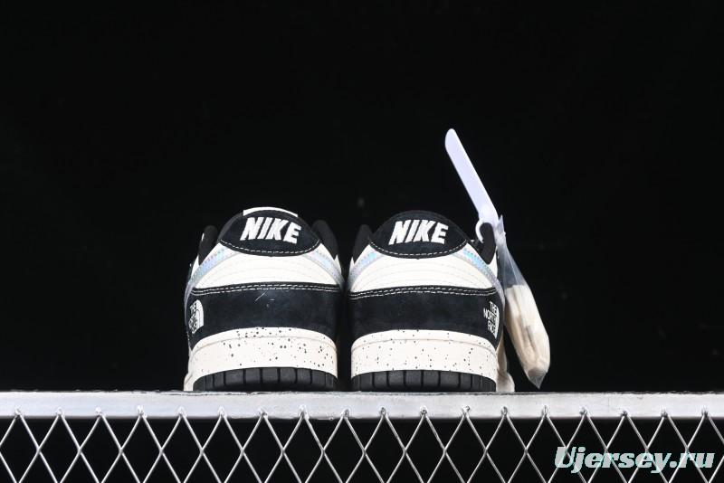 Nike SB Dunk Low The North Face Collaboration Beige Black Iridescent Swoosh Anniversary Custom Low-Top Casual Skate Shoes - DM6868-018