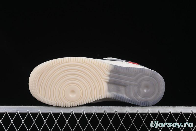 Nike Air Force 1 '07 Low Stussy Collaboration Dual-Tone Grey Swoosh Casual Sneakers - HH7518-037