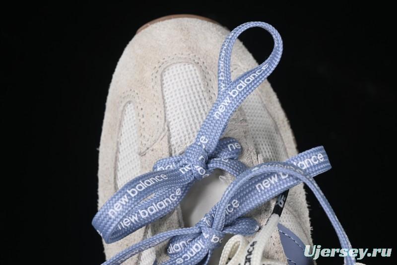 New Balance 237 Heritage Sneakers - Suede and Mesh in Muted Gray with Blue Accents