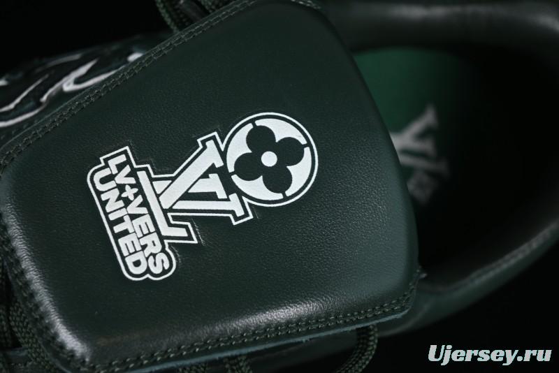 Louis Vuitton Footprint Soccer 2025 Spring Summer Collection Round Toe Lace-Up Low Top Lifestyle Casual Shoes - D.GREEN