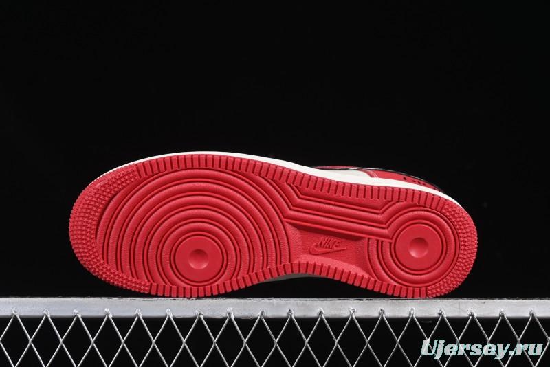 Nike Air Force 1'07 Low Dior Collaboration Red Black Zebra Print Casual Sneakers - KK1988-066