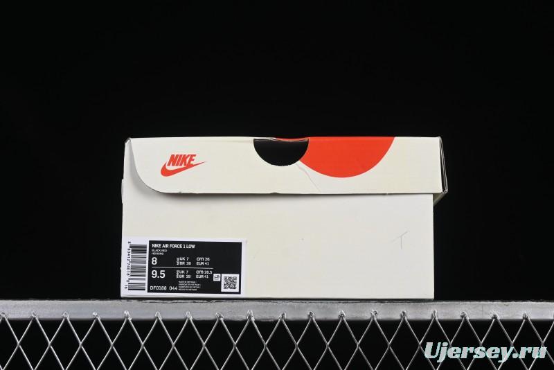 Nike Air Force 1'07 Low Stussy Collaboration Passion Orange Low-Top Casual Sneakers - DF0188-044