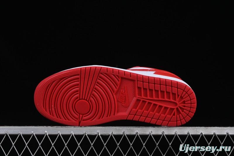 Nike Air Jordan 1 Low AJ1 White Red Casual Sneakers - 553558-166