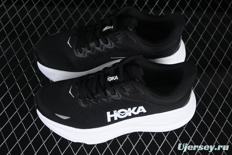 HOKA ONE ONE Bondi 9 Knit Lightweight Casual Running Shoes - 1162012 BWHT