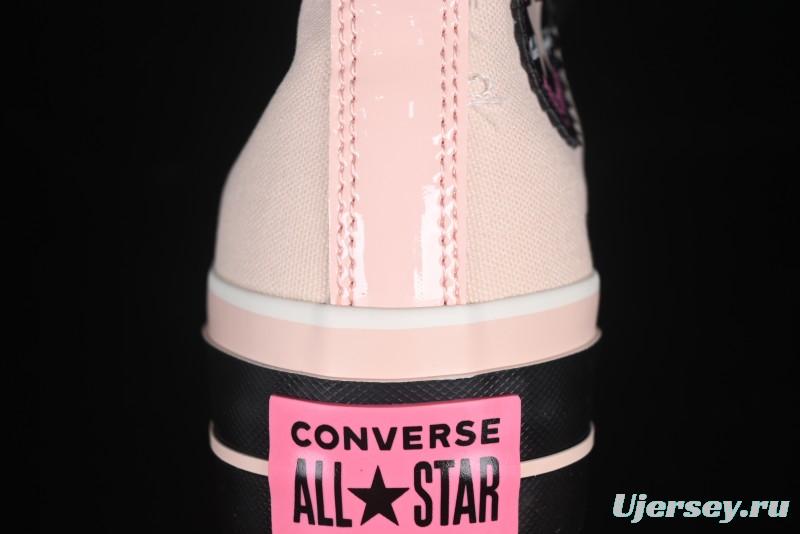 Converse Chuck 70 High Top Platform Sneakers in Pink Color Block Design - A14825C