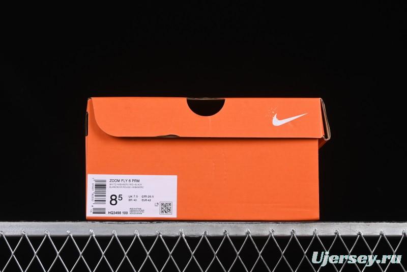 Nike Zoom Fly 6 Lightweight Responsive Running Shoes with Flyknit and Carbon Fiber Plate - HQ3498-100