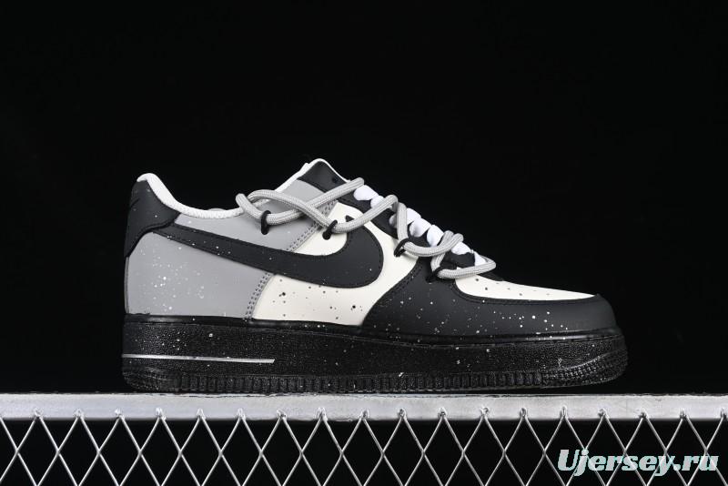 Nike Air Force 1'07 Low Star Graffiti Hand-Painted Casual Sneakers with Full-Length Air Cushion - XV7981-476