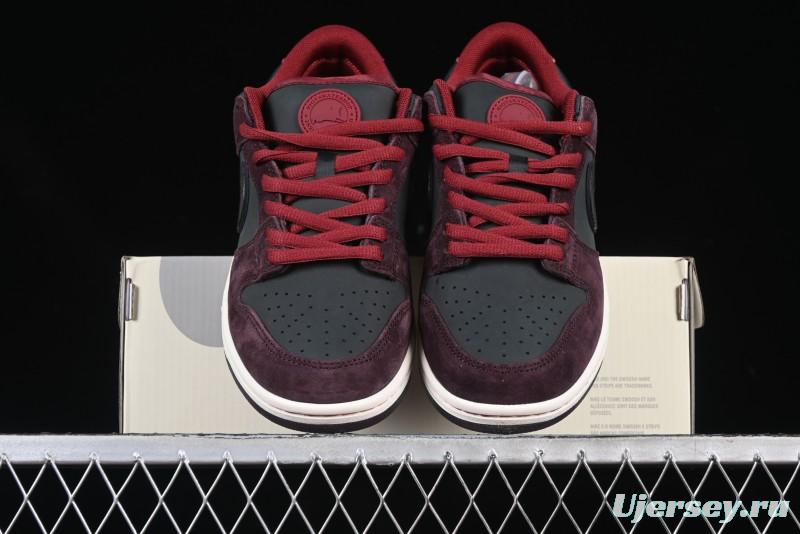 Nike SB Dunk Low "Dark Burgundy & Black" - Premium Suede Skate Shoes