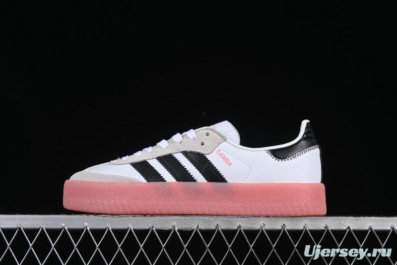 Adidas Samba Classic – White/Black with Pink Translucent Sole