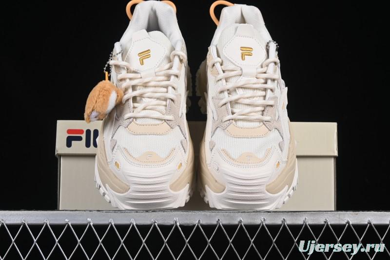 Men's Chunky Trail-Inspired Sneakers - Beige & White