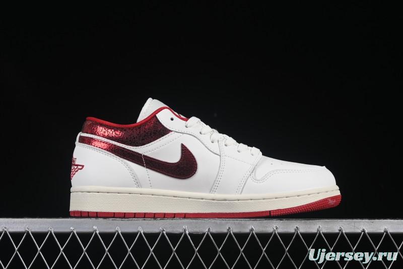 Nike Air Jordan 1 Low AJ1 White Red Low Top Casual Sneakers - HJ9338-106