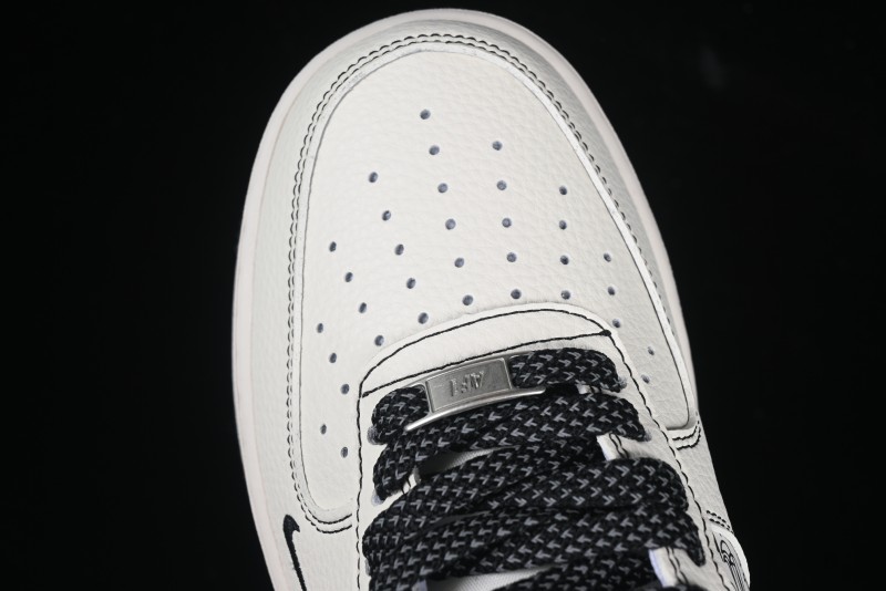 Nike Air Force 1 '07 Low Custom Casual Sneakers with Multiple Swoosh Design - HH7518-068