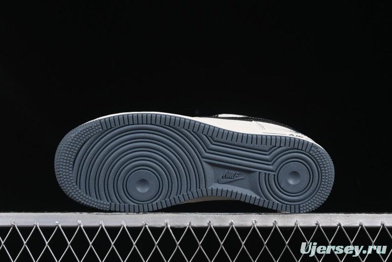 Nike Air Force 1 '07 Low Stussy Collaboration Grey Base Black Swoosh Casual Sneakers - XZ6188-761