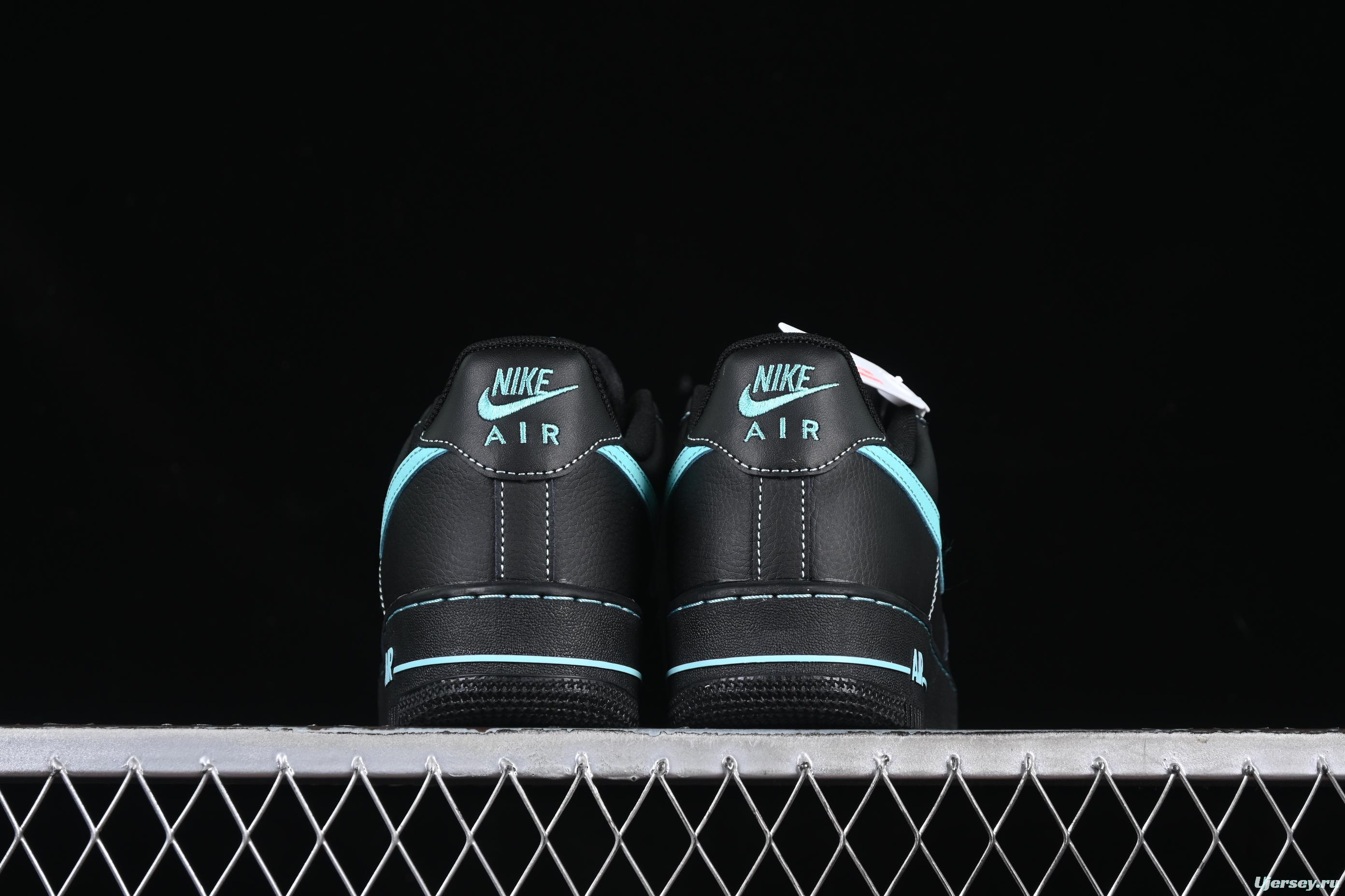 Nike Air Force 1 Low "Tiffany Blue" – Black & Aqua Classic