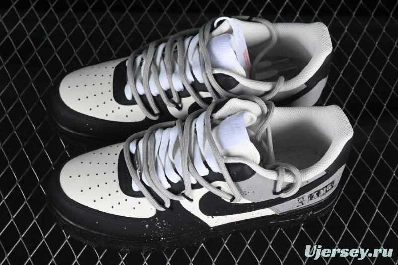 Nike Air Force 1'07 Low Star Graffiti Hand-Painted Casual Sneakers with Full-Length Air Cushion - XV7981-476