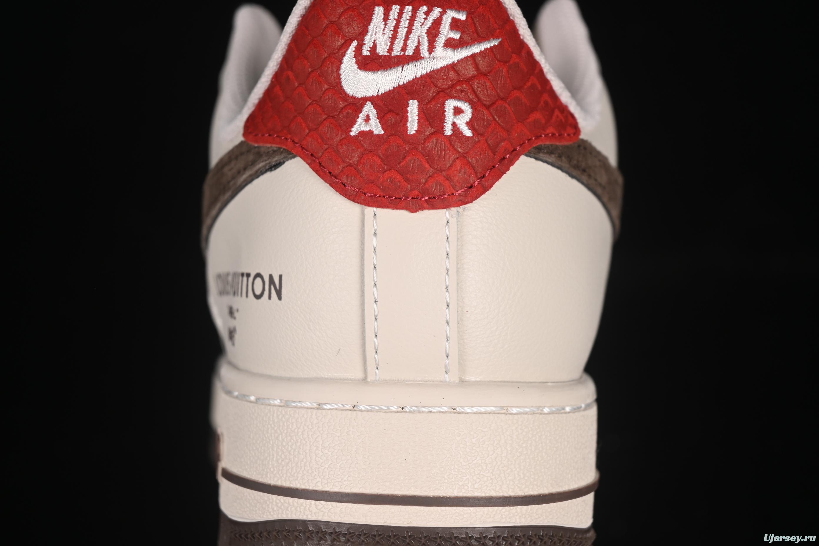 Nike Air Force 1'07 Low LV Collaboration Tan Brown Red Sole Casual Sneakers - XX3168-129