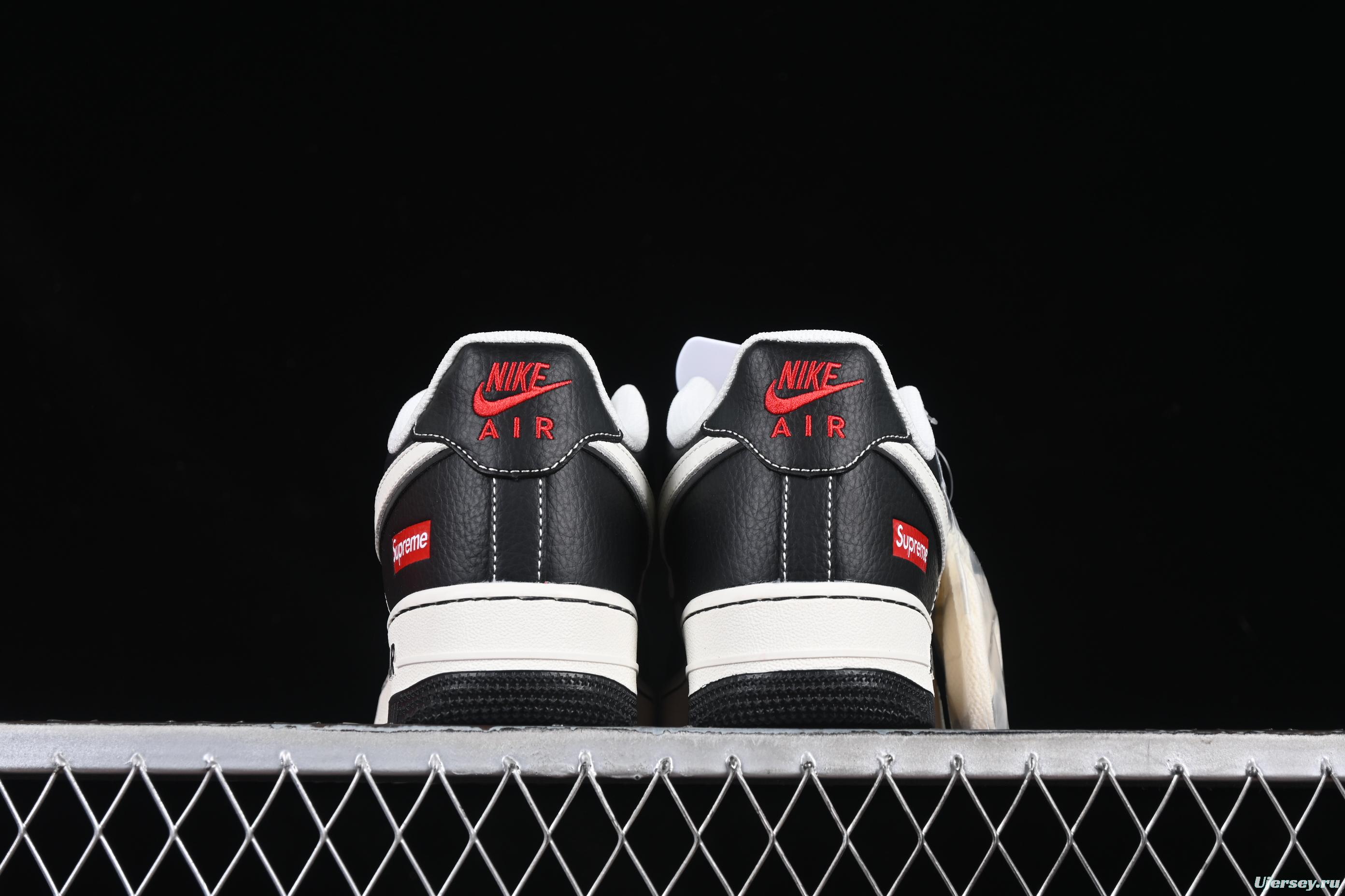 Nike Air Force 1 '07 Low Supreme Collaboration Two-Tone Red Swoosh Casual Sneakers - CS5288-004