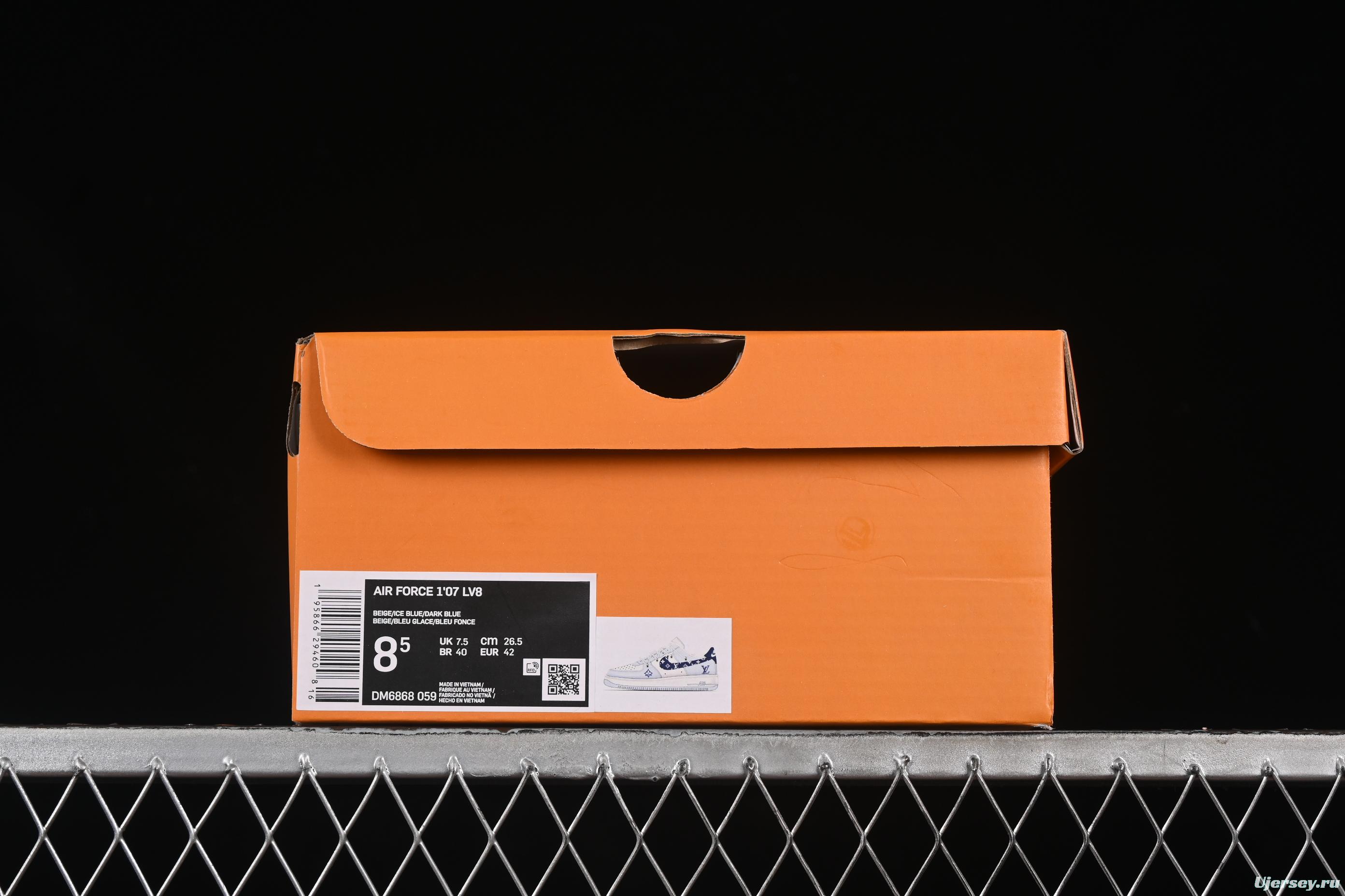 Nike Air Force 1 '07 Low LV Collaboration University Blue Drawstring Casual Sneakers - DM6868-059