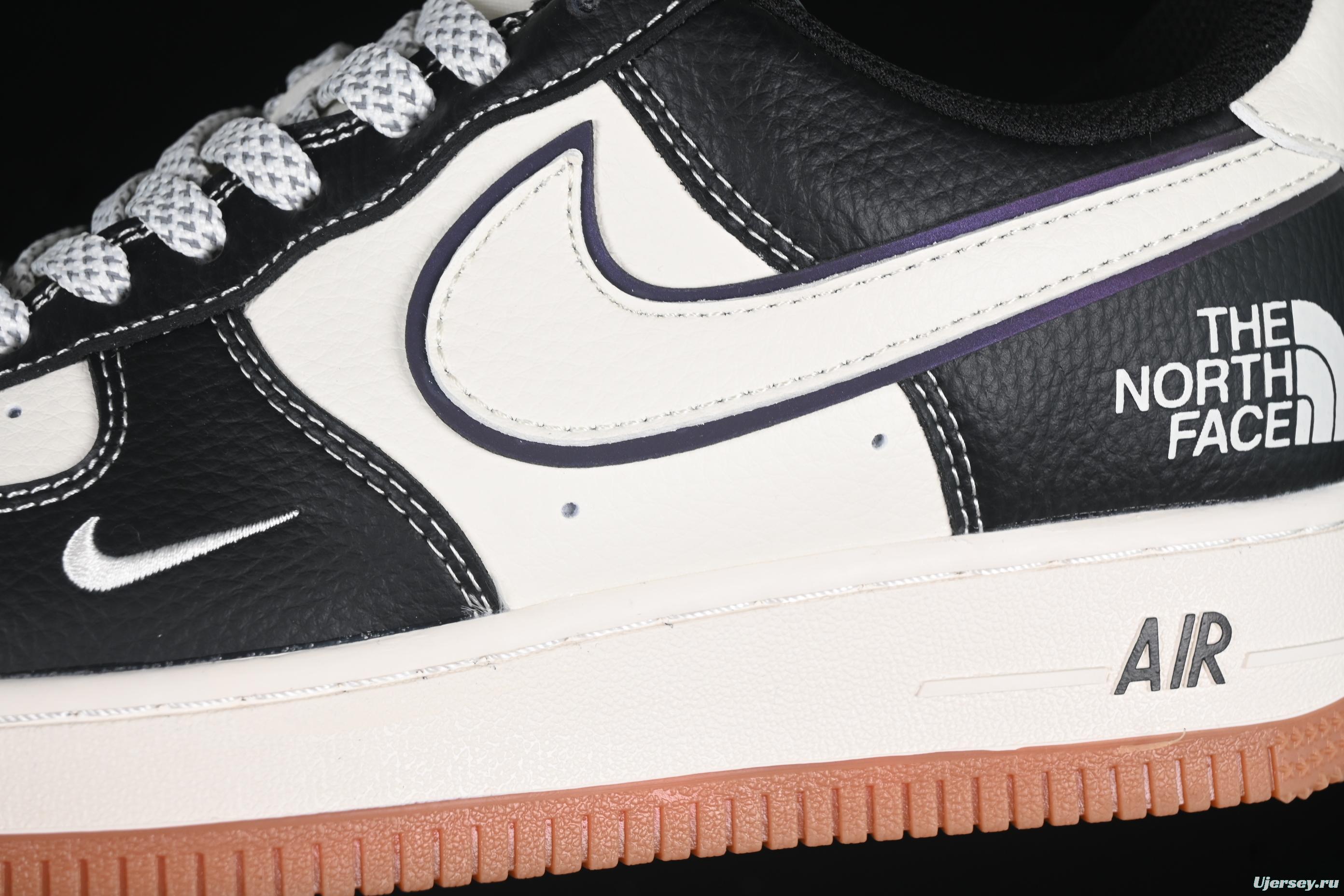 Nike Air Force 1'07 Low The North Face Collaboration Black Lychee Pattern Gum Sole Casual Sneakers - XZ6188-114