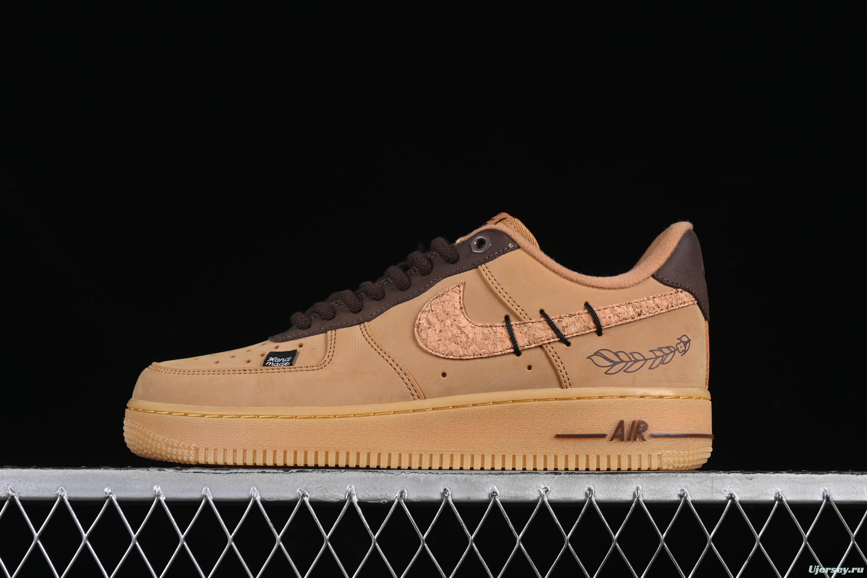 Nike Air Force 1'07 Low Wheat Casual Sneakers with Full-Length Air Cushion - CJ9179-200