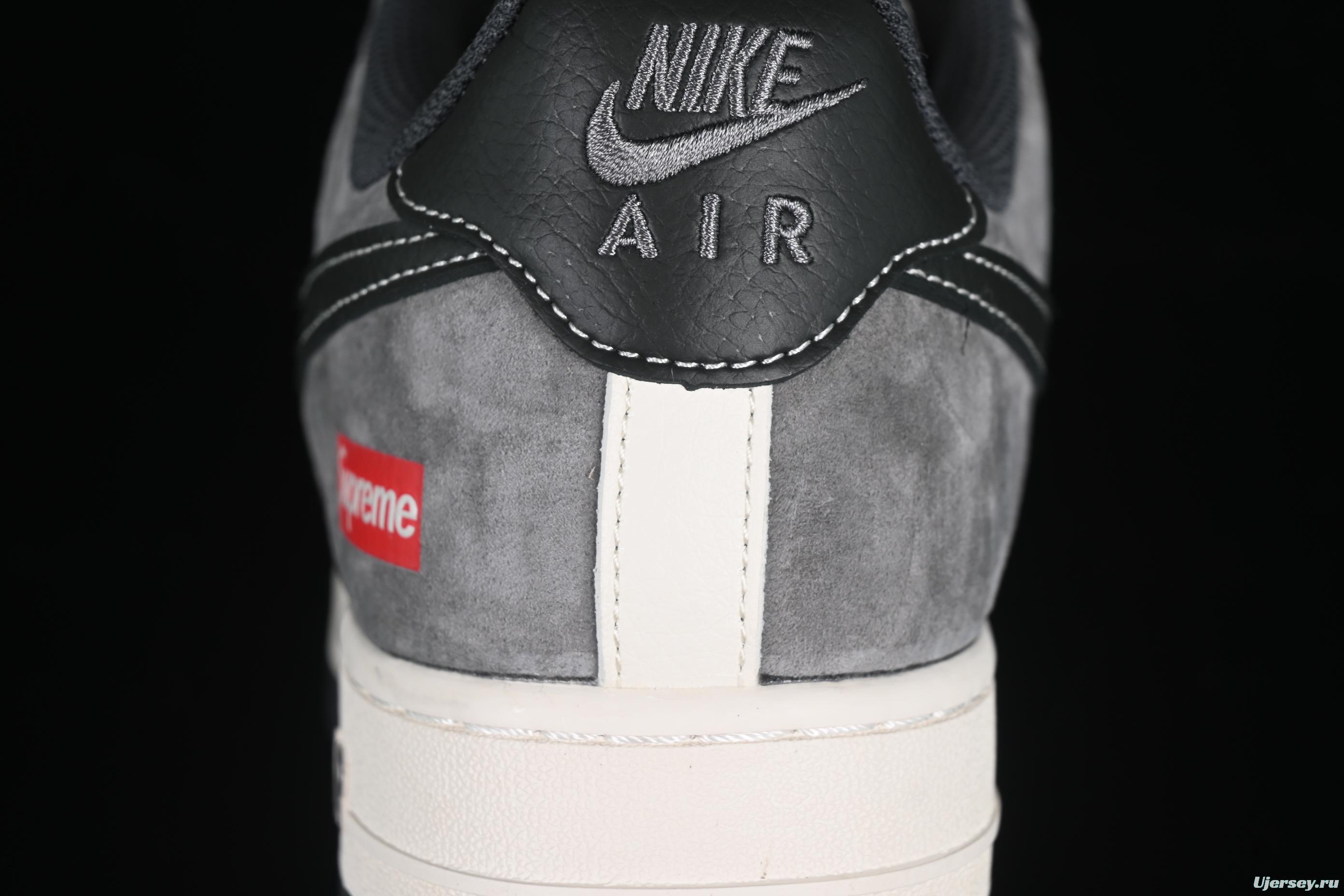 Nike Air Force 1 '07 Low Supreme Collaboration Black Grey Patchwork Casual Sneakers - XZ6188-792