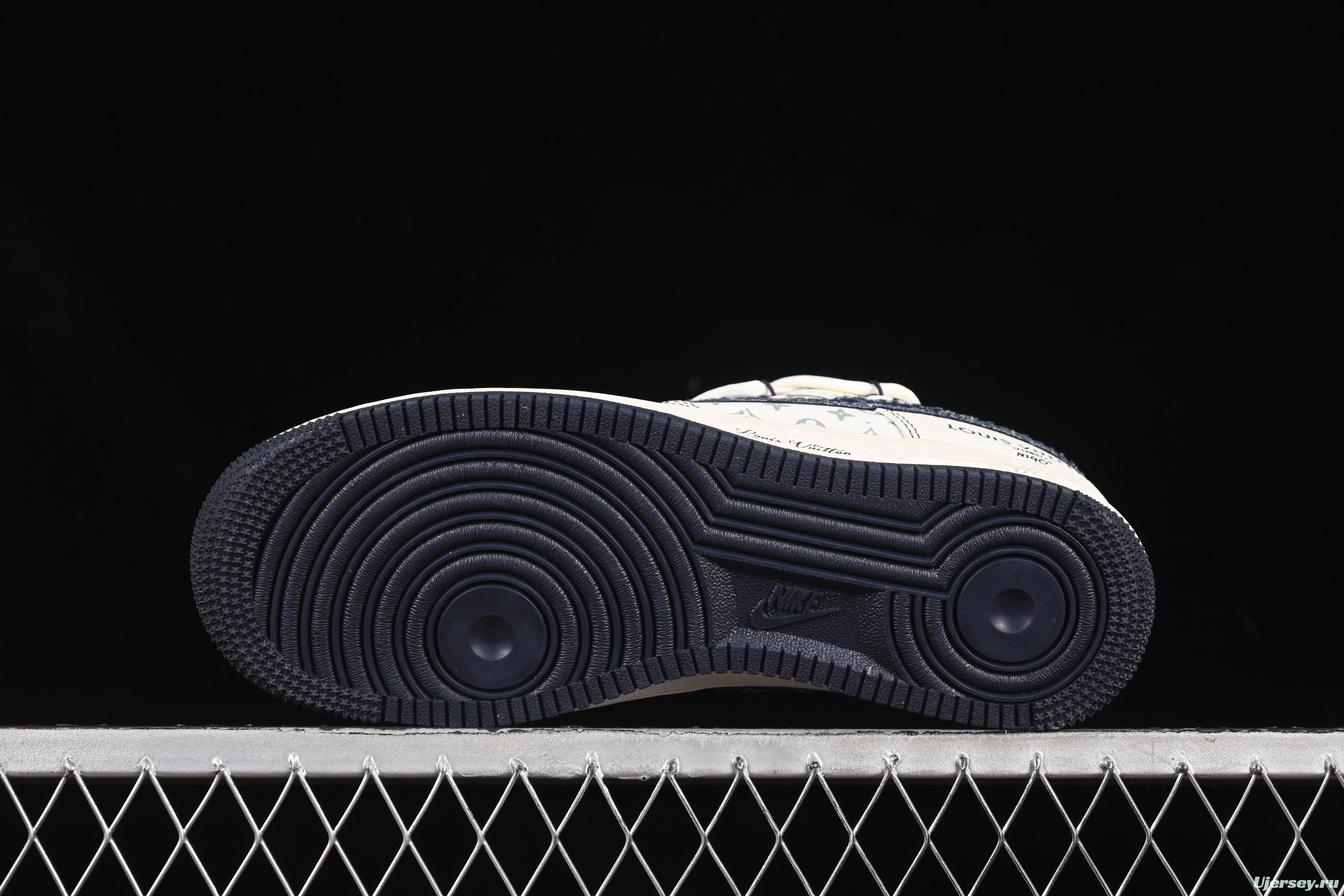 Nike Air Force 1 '07 Low LV Collaboration Black Denim Hook Drawstring Casual Sneakers - DM6868-060