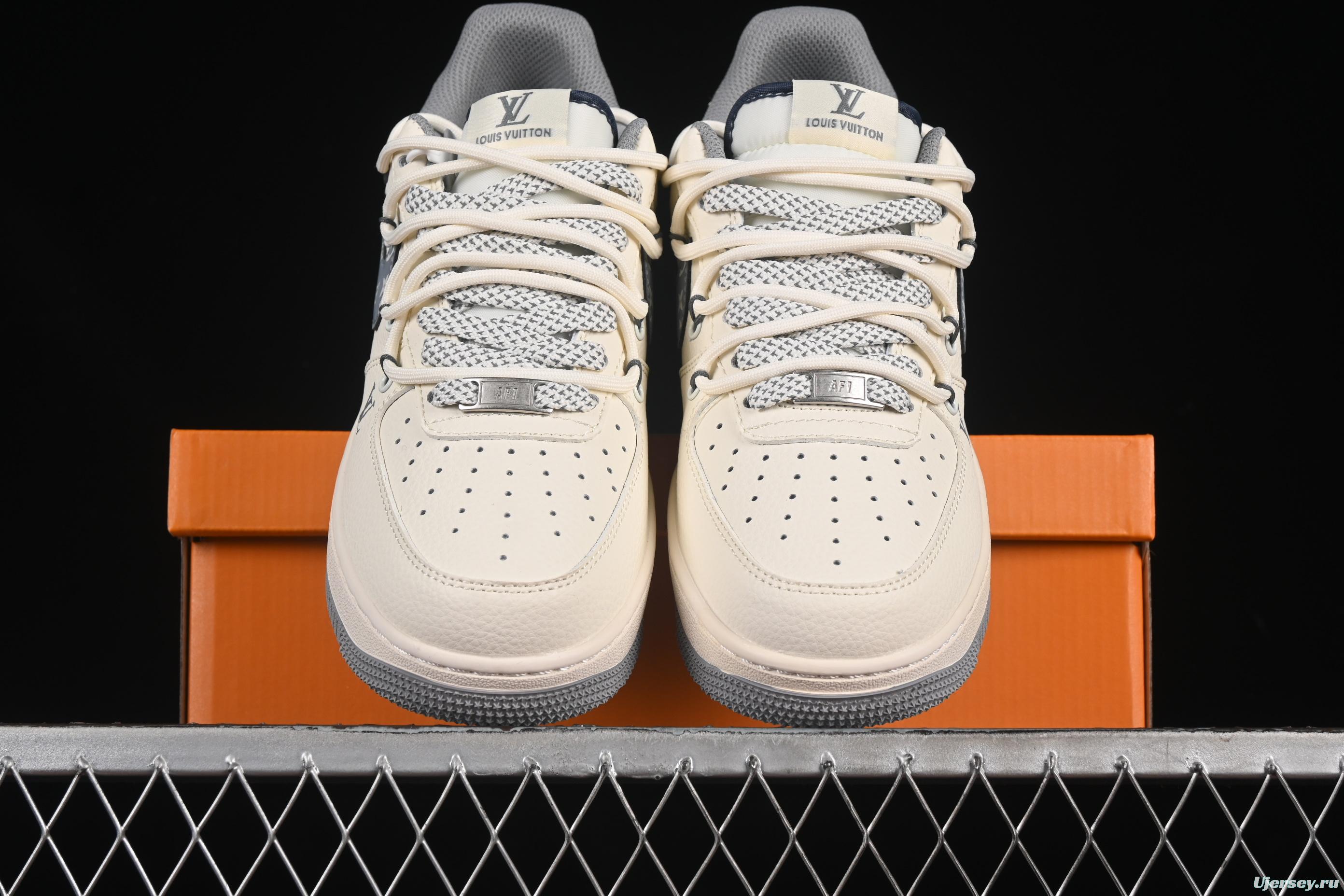 Nike Air Force 1'07 Low LV Collaboration Grey Pattern Drawstring Casual Sneakers - DM6868-065