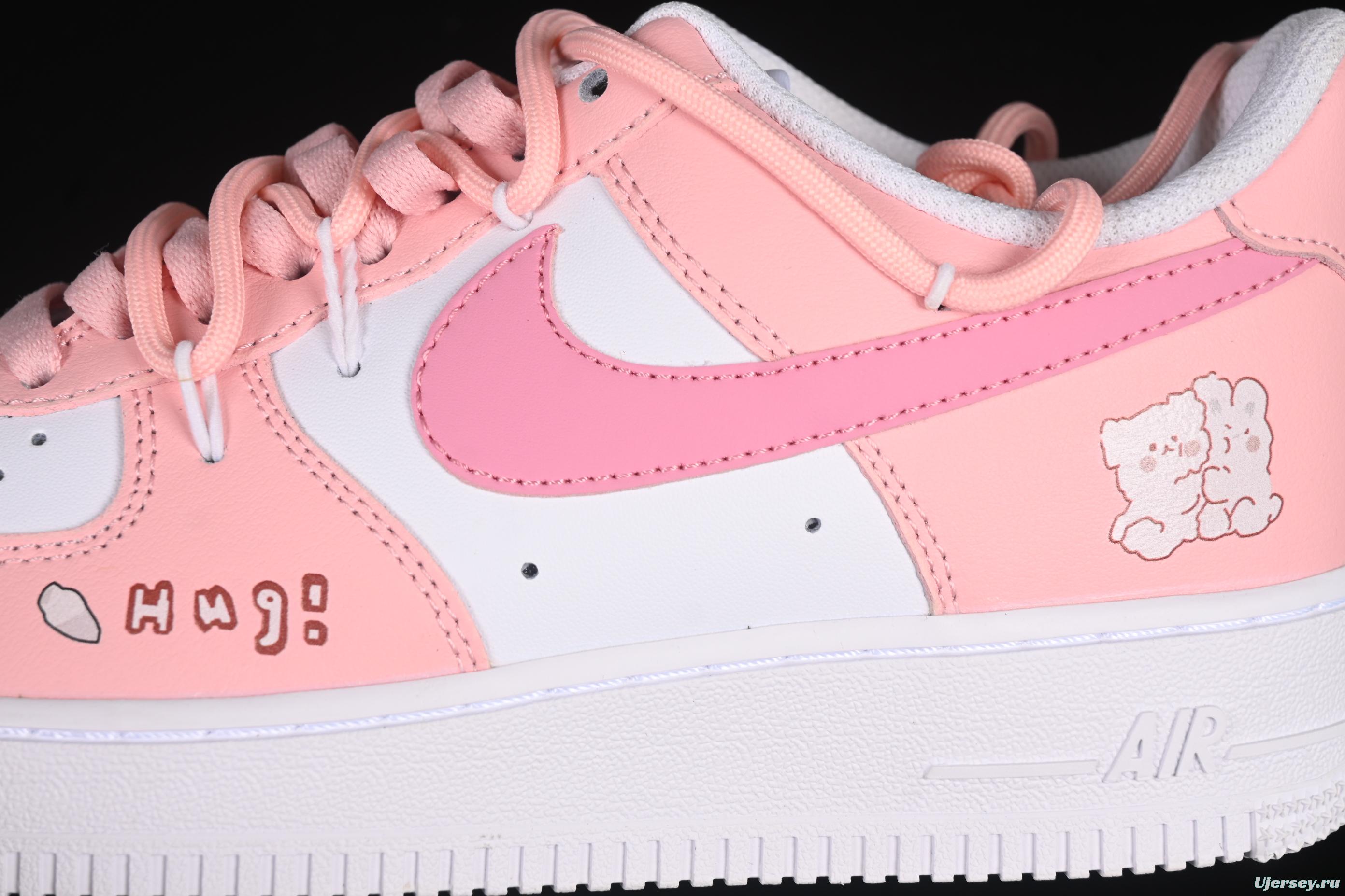 Nike Air Force 1'07 Low Pink Lover Casual Sneakers with Cartoon Patterns - YY2023-762