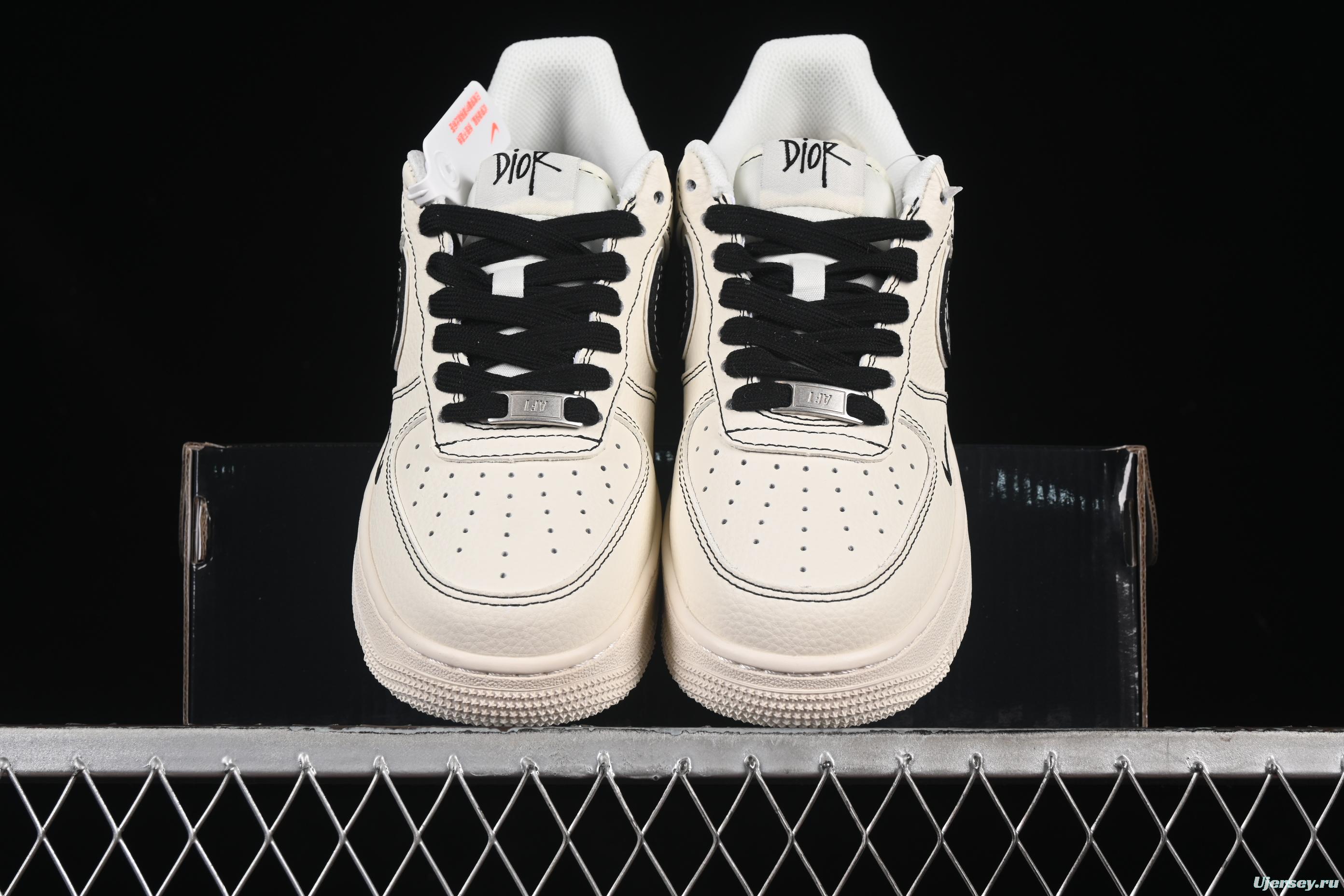 Nike Air Force 1 '07 Low Dior Collaboration Two-Tone Dior Swoosh Casual Sneakers - XS1958-544