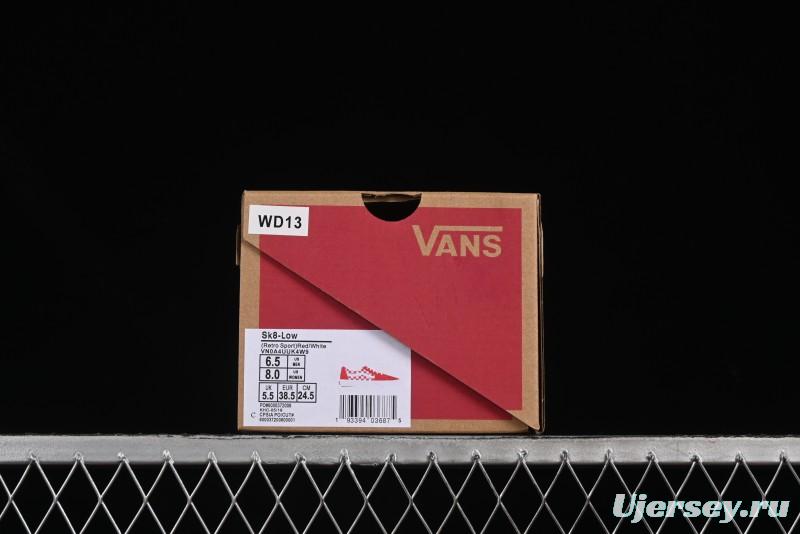 Vans Sk8-Low White Red Checkerboard Slip-Resistant Casual Skate Shoes - VN0A4UUK4W9