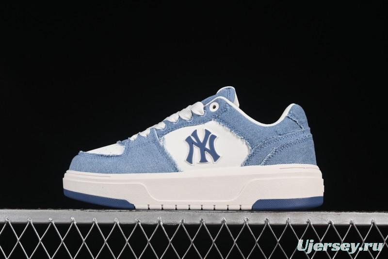 New York Yankees MLB Chunky Liner Lightweight Platform Sneakers with Hook and Loop Closure - 3ASXV015N50BLS