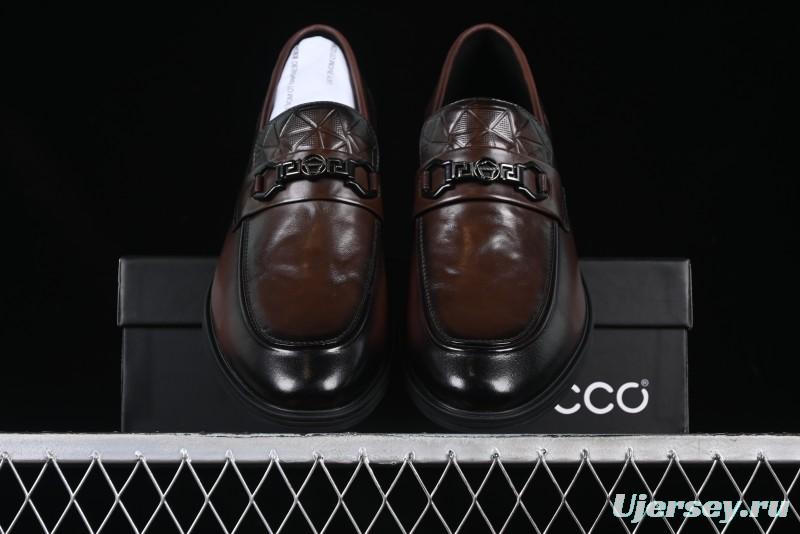 ECCO London Collection Slip-On Business Men's Leather Shoes with Wide Toe Design and Innovative Sole - 61160801002