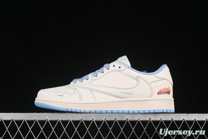 Nike Travis Scott x Fragment Design x Air Jordan 1 Low OG SP AJ1 Retro Sneakers with Unique Colorway - ZH2598-229