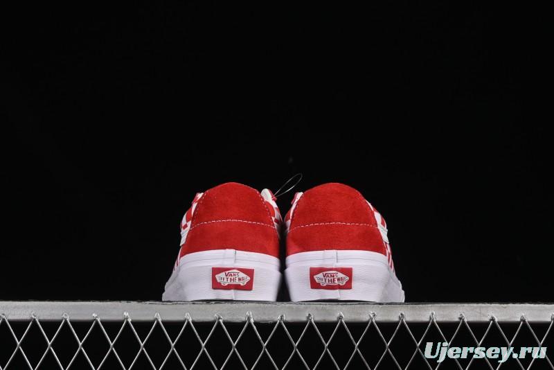 Vans Sk8-Low White Red Checkerboard Slip-Resistant Casual Skate Shoes - VN0A4UUK4W9
