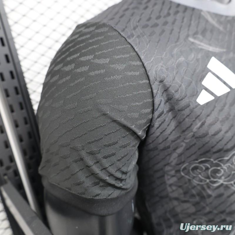 Player Version 25/26 Real Madrid Black with Dragon Design Jersey