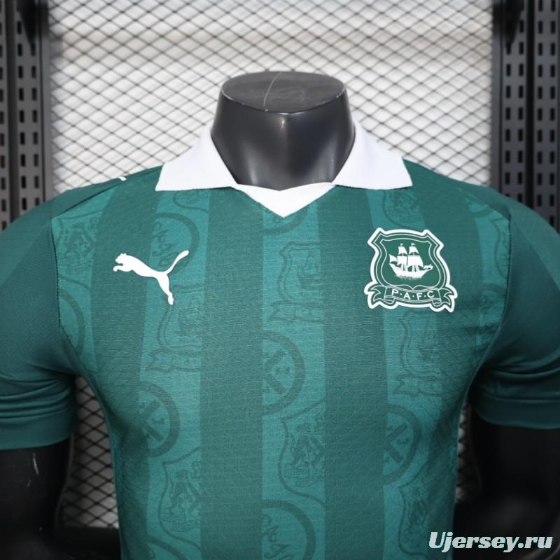 Player Version 25/26 Plymouth Home Jersey Argyle Green with Puma Logo Design