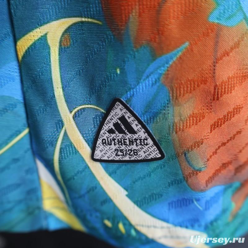 Player Version 2025 Japan Jersey with Samurai Design and Fiery Background