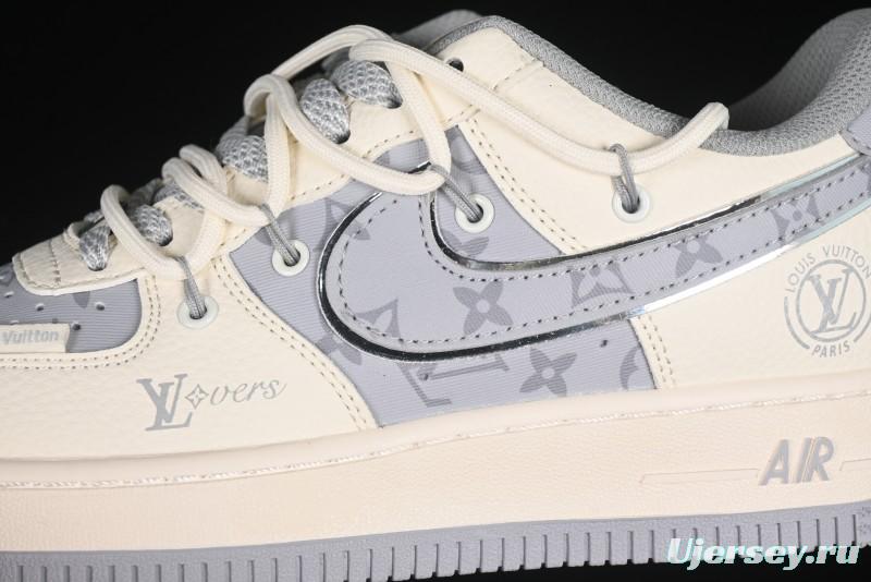 Nike Air Force 1'07 Low LV Collaboration Grey Print Drawstring Casual Sneakers - DM6868-062