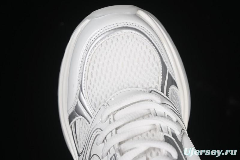 GG-CC Chunky Low Casual Fashion Sneakers with Thick Sole and Height Increasing Design - 2607 White