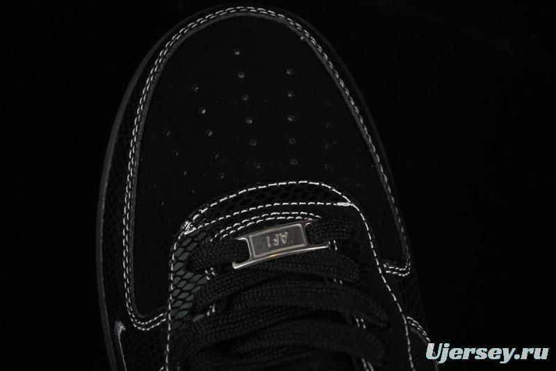 Nike Air Force 1'07 Low Lightning Collaboration Black Snake Scale Casual Sneakers - SC9207-529